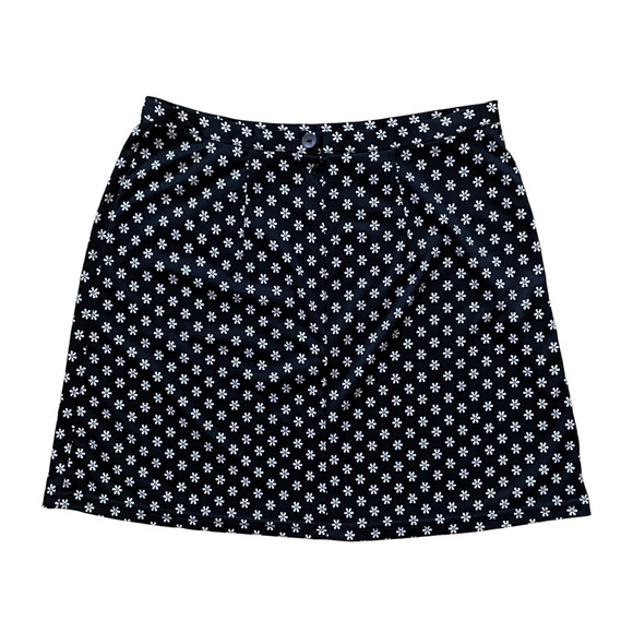 Vintage 90s Y2K Jacob Black White Floral Print High Waist Mini Skirt Medium - Picture 2 of 4